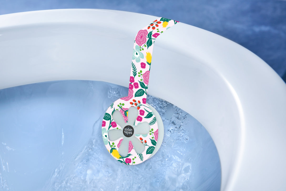 Floral Fest wc-blokje met bevestigingstape van Toilet Tapes