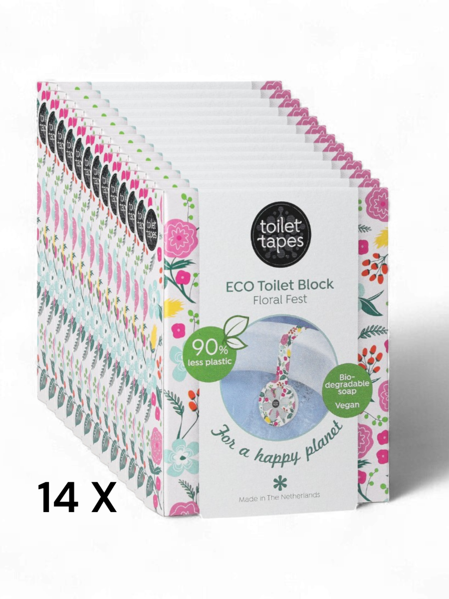 Floral Fest toiletblokjes van Toilet Tapes, 14 stuks