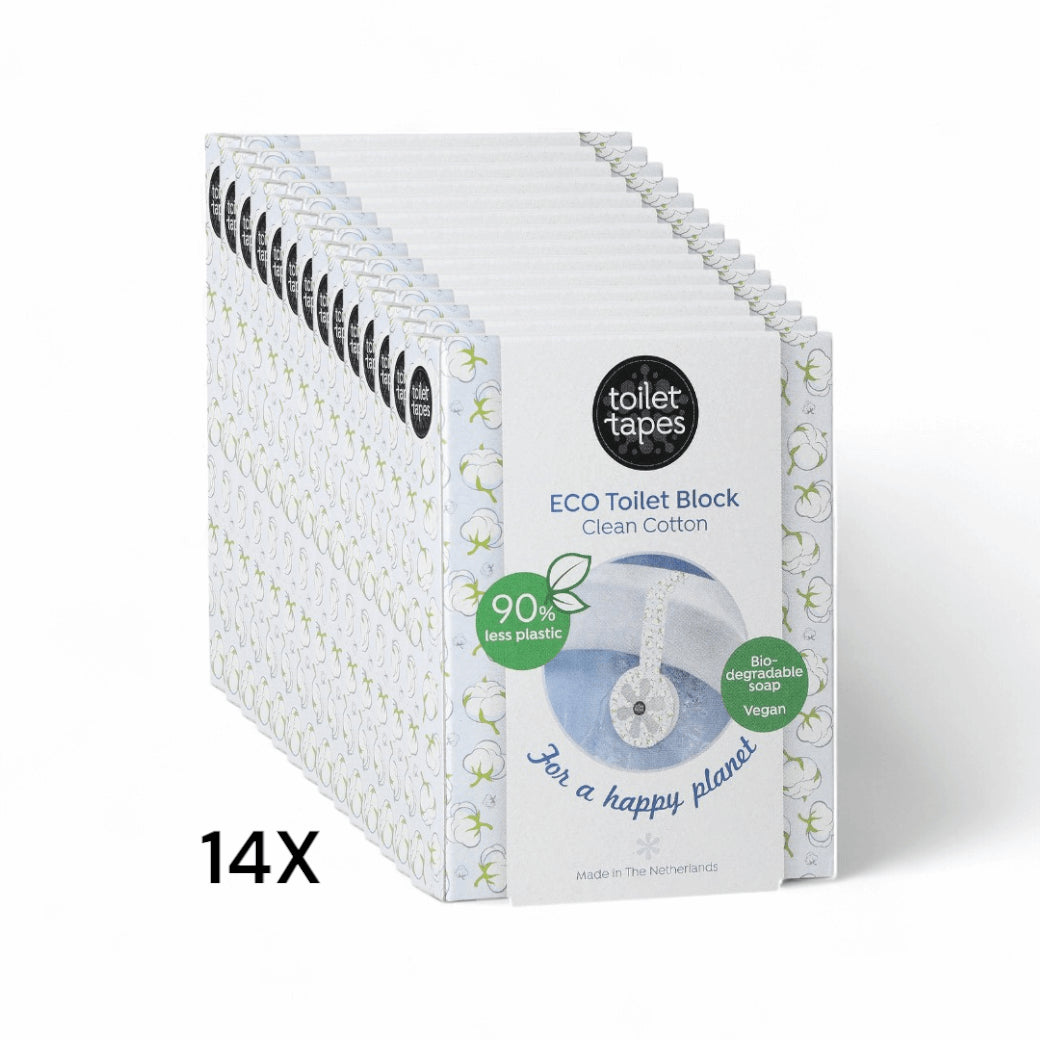 Clean Cotton Toilet Tapes – duurzame wc blokjes, 14 stuks