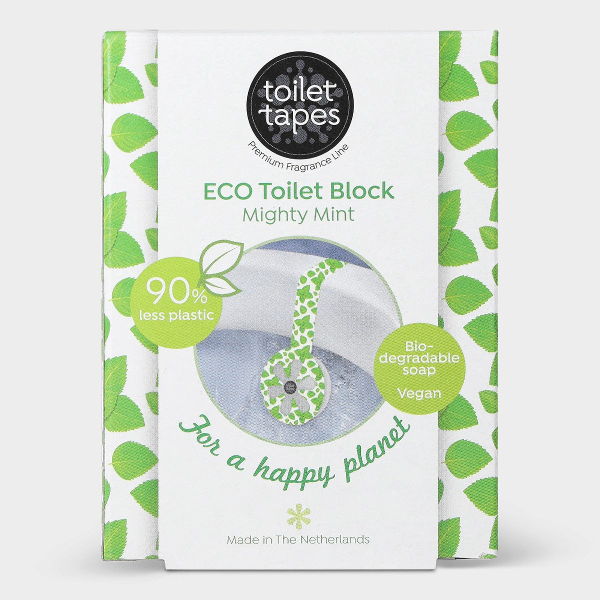 Mighty Mint toiletblokje in verpakking van Toilet Tapes